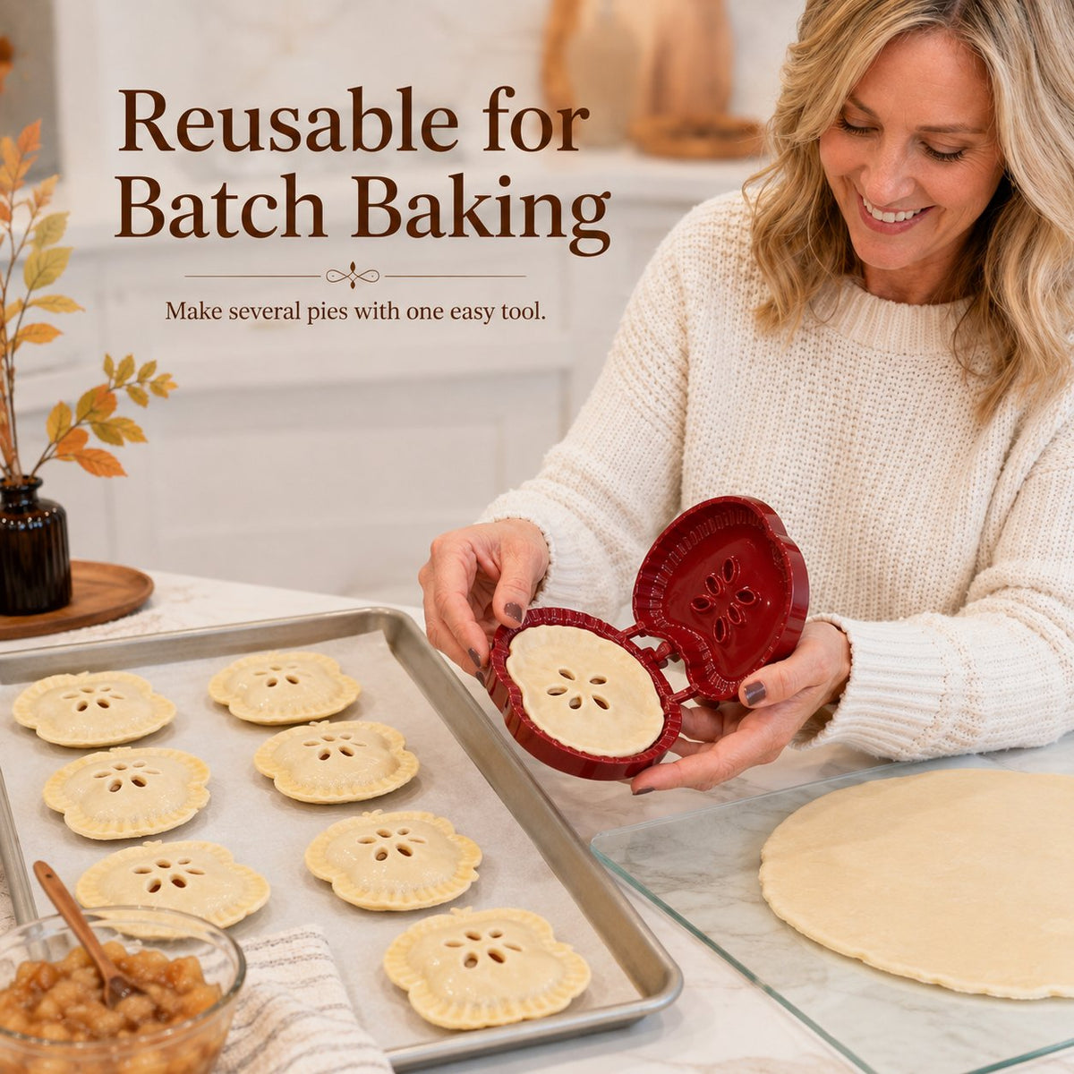 🥧 Beginner-Friendly Reusable Mini Hand Pie Press Mold  🍎✨